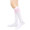Women's Knee High Cotton Socks Streewear Harajuku Cheerleaders Black White Three-Line Striped Running Sports Socks