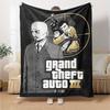 1pc Grand Theft Auto Soft Flannel Blanket with Designer Print A Cozy Blanket for All Seasons, Perfect for the Couch, Bed, Office
