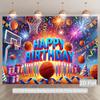 One 2D Plane Basketball Birthday Party Polyester Photo 2D Background Cloth