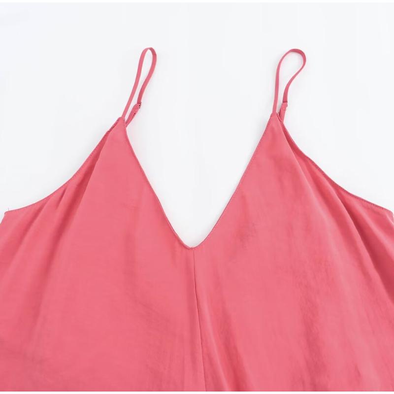 Элегантное однотонное женское платье-слинг с V-образным вырезом — фото 18