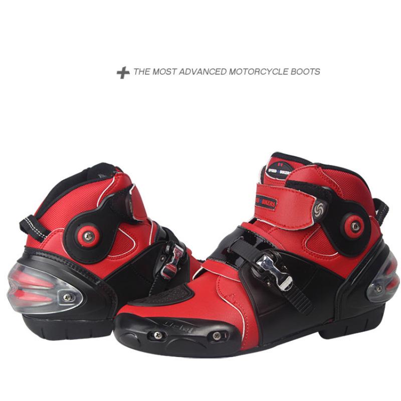 Men Soft Motorcycle Boots Biker Waterproof Speed Motocross Boots Non-slip Motorcycle Shoes