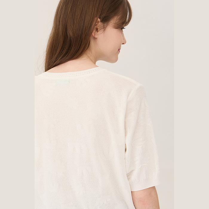 Benetong Cherry Jacquard Knit_Bakp66531Wh