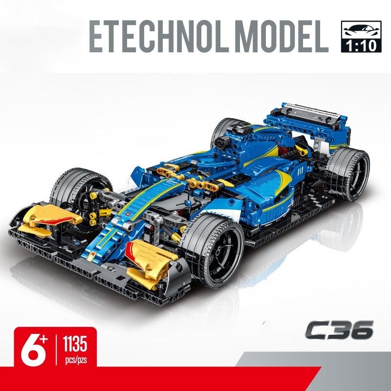 Non-Toxic Technical Racing Car Construction Set Moc Building Block Diy Tabletop Decorations Collection Model Car Kit Kids Adult 1135Pcs