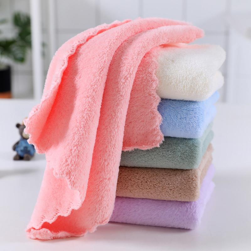 30x30cm10pcs High Density Coral Velvet household cleaning face high-quality with children's towels Small Square Towel Hand towel