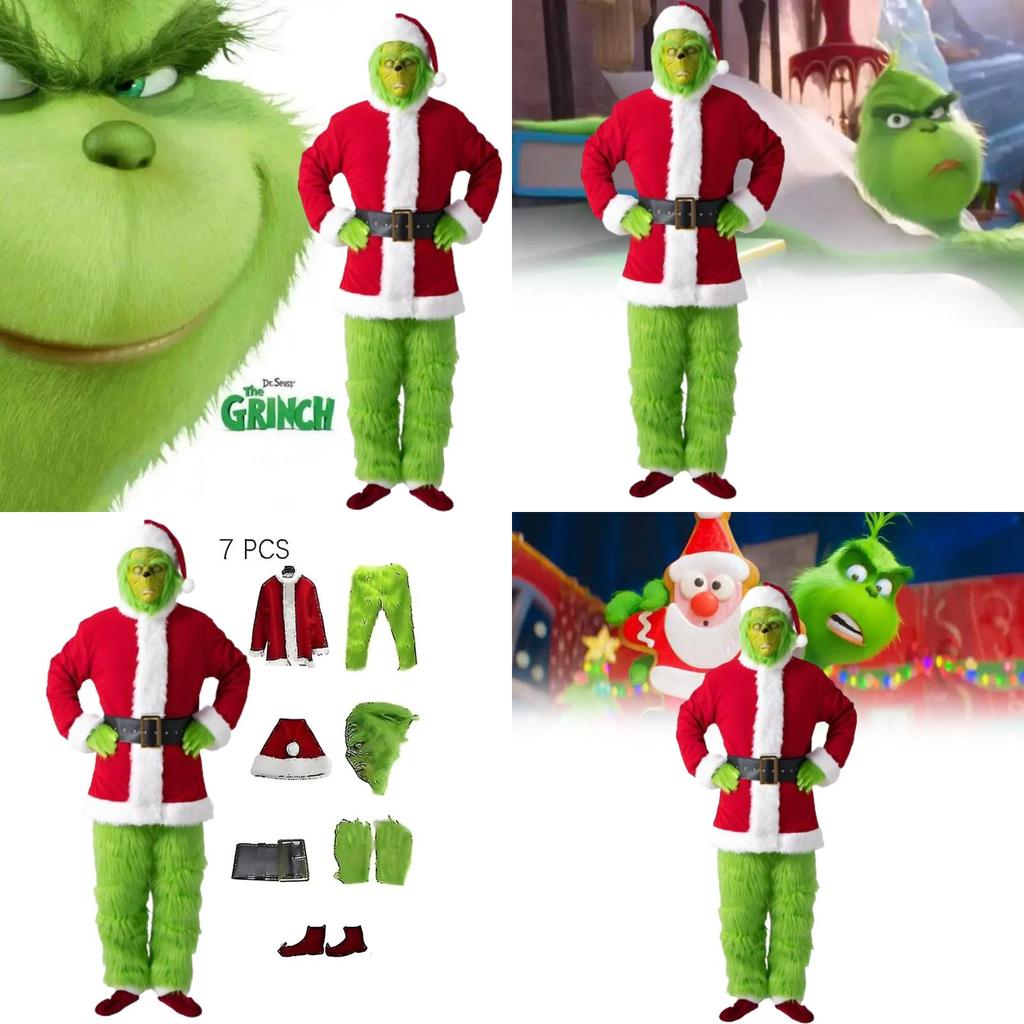 The Grinch Costume Set With Plush For Holiday Celebrations