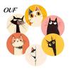 Kitchen Table Accessories Wooden Cat Coasters, Decorative Heat Resistant Mats, Non-slip Cup Cute Coasters for Office Insulation Hot Drinks And