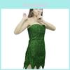 Rochie Cosplay Zână Tinker Bell Costum Pixie Verde Pentru Adulți Cu Design Drăguț Și Material Amestec Bumbac