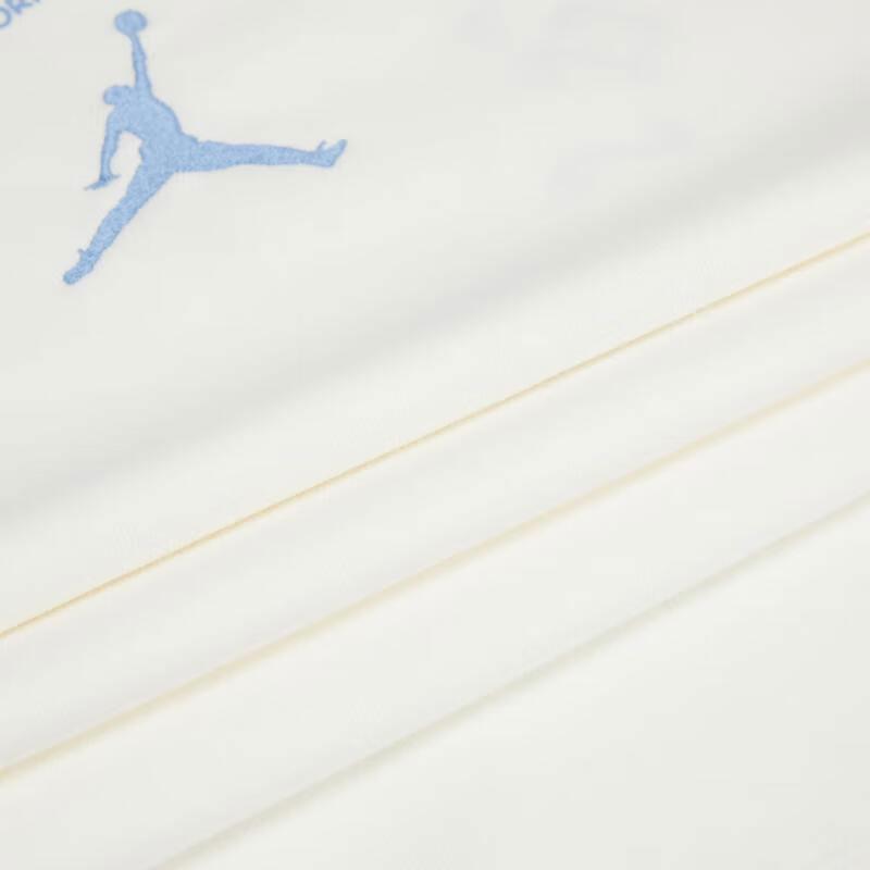 Jordan American Retro Letter Logo And Number Pattern Print Loose Round Neck Short Sleeve Drop Shoulder T-Shirt Women Tops Beige FJ7710-133