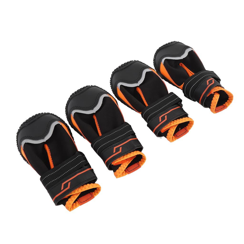 4 Stk. Wasserfeste Hundestiefel Rutschfest Verstellbar Abriebfest Warme Winterhundeschuhe für Große