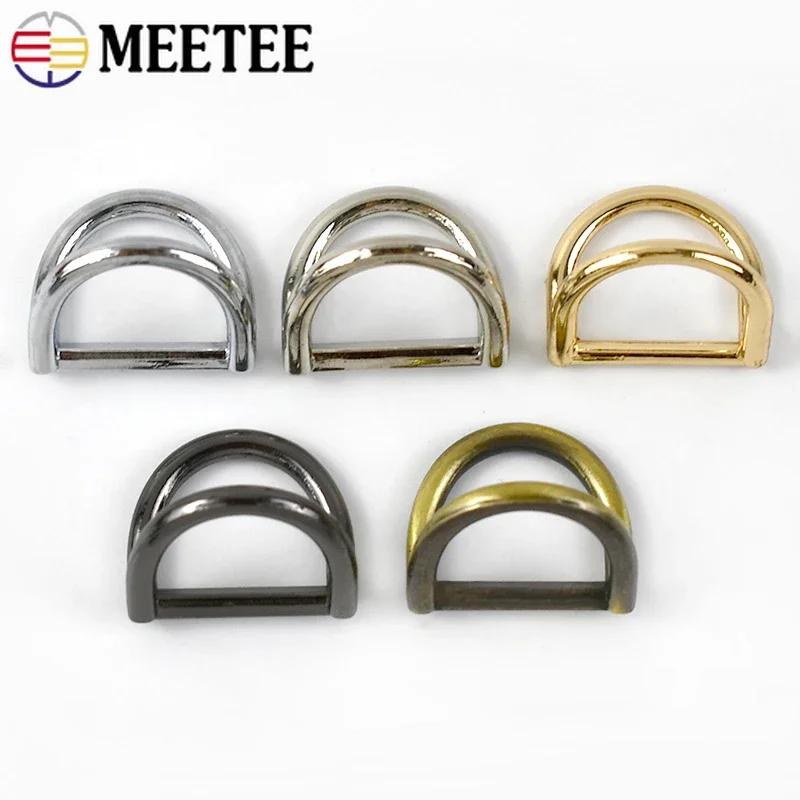 Meetee 5/10/20Pcs 19mm Metal D Ring Buckles Bag Side Clip for Strap Chain Connector Clasp Leather Crafts Hardware Accessories