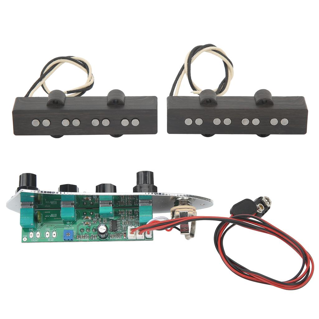 4 String Pickup Set Noiseless Pickup with Wired Bass Control Plate Musical Instrument Accessories