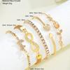 17KM 5pcs Exquisite Butterfly Bracelet Set For Women Vintage Rhinestone Heart Infinity Cuff Bangle Daily Wear Jewelry Gift