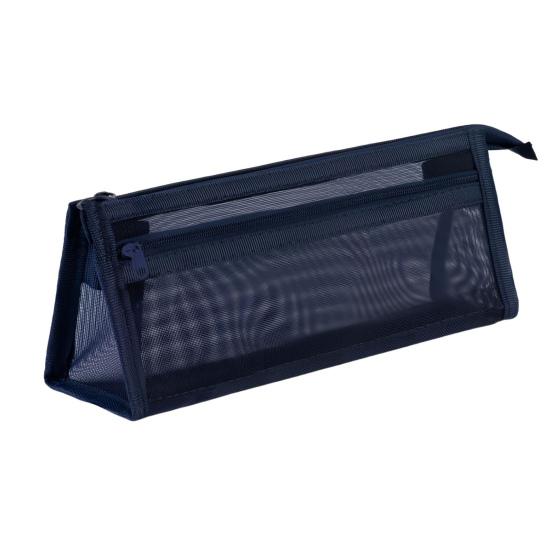 Mesh Pencil Case Compact Makeup Travel Case Large Capacity Portable Stationery Bag Transparent Nylon Organizer for School Exams