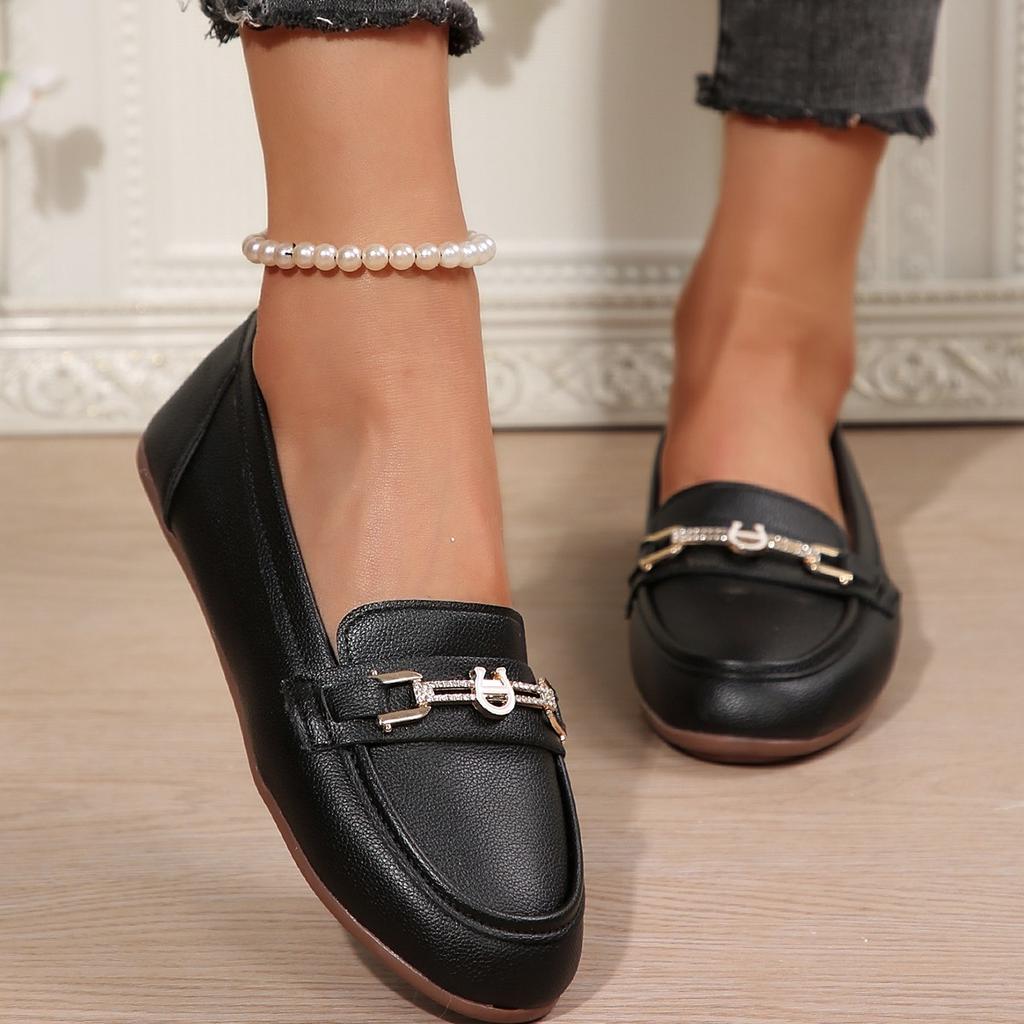 Zapatos Planos para Mujer 2026 Nuevos Zapatillas Planas sin Cordones para Mujer Otoño Punta Redonda Color Sólido Suela Blanda Casual Planos Cómodos Mocasines