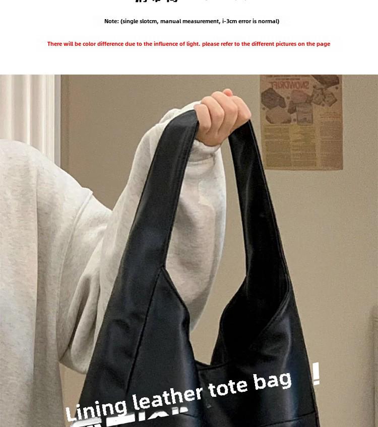 Soft Leather Bucket Tote Bag - Autumn/Winter Edition for College Students and Commuters