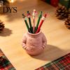 Environmentally Friendly Pla Stationery Holder 3D Printed Sweater Pen Holder, Creative Desk Organizer with Elk Snowflake Relief for Home Desktop