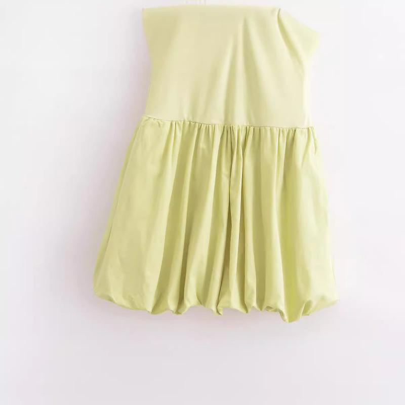 Spring V-Neck Sleeveless Balloon Hem Dress - European & American Hot Girl Style