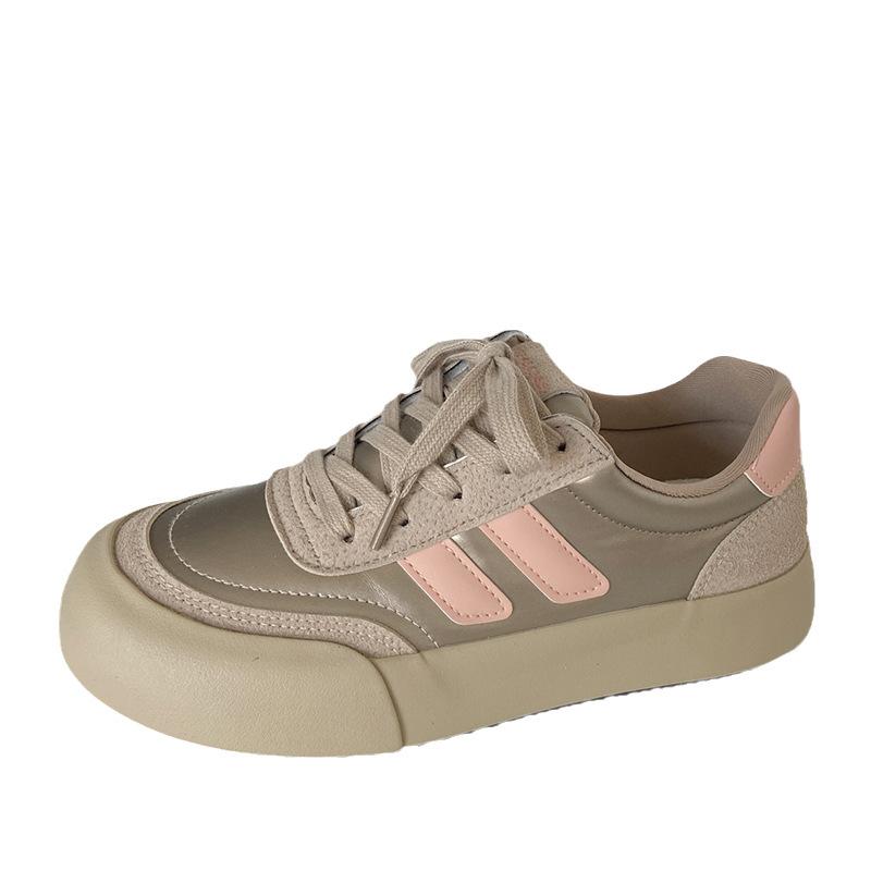 

6335 niche design thick-soled round head Dexun board shoes women s shoes niche 2025 new popular super fire bread shoes 40 бежевий