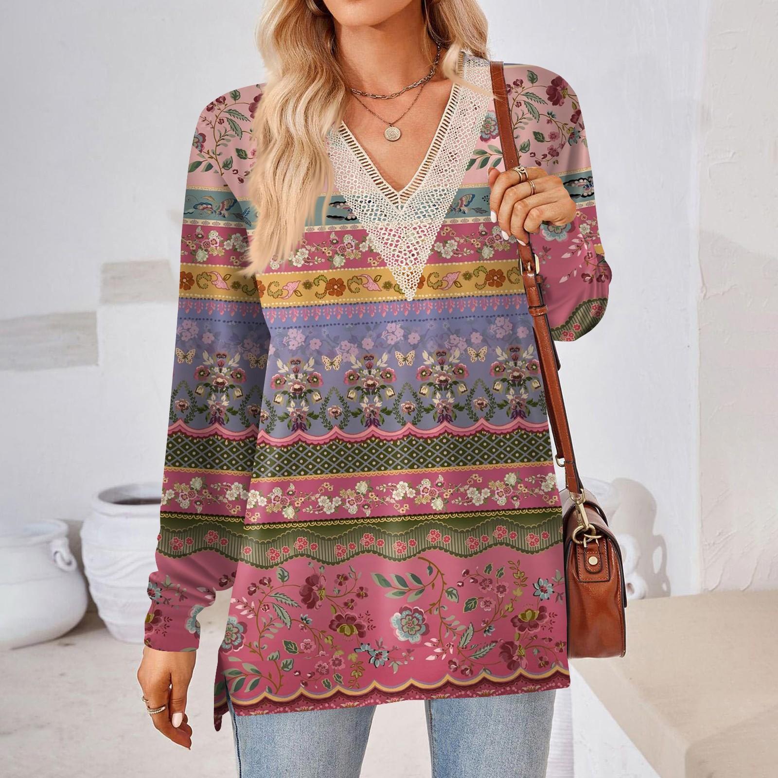 

Женские топы Свободные свободные футболки с длинными рукавами контрастного цвета и разрезом Женские топы XXL