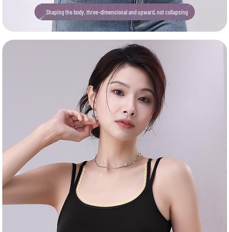 Damski Seksowny Top Kamizelka Plus Size z Wkładkami na Biust - Wszechstronna Bielizna Wewnętrzna i Odzież Wierzchnia