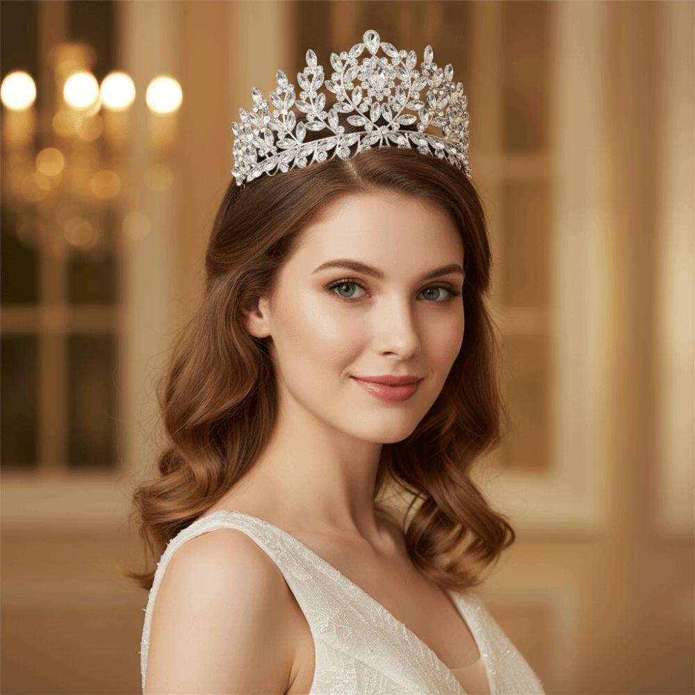 Zinc Zinc Alloy Bridal Crowns Rhinestone Queen Princess Tiara Luxury Wedding Crown  Pageant Prom