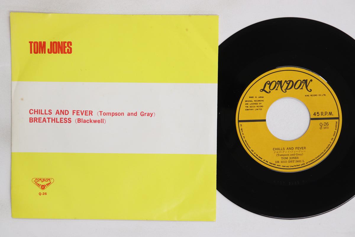 

7-дюймовая пластинка TOM JONES Chills And Fever Breathless Q26 LONDON 1973 Японский Поп Б/у