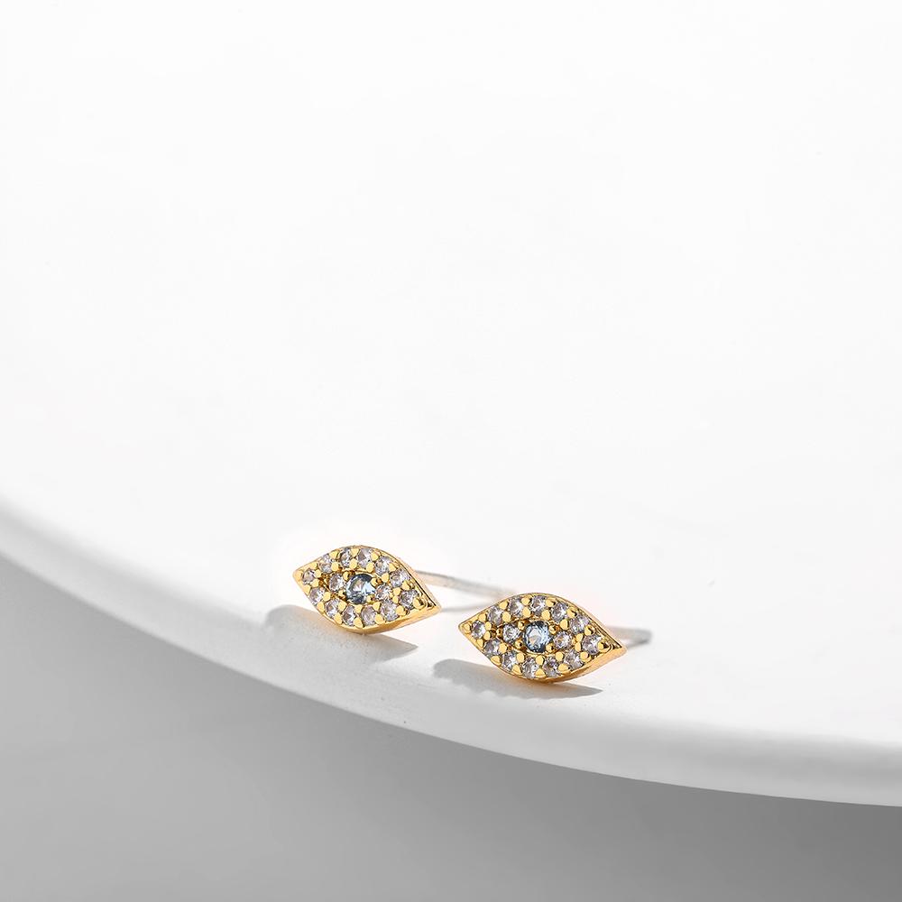 

Rainbow Color CZ Micro Pave Evil Eyes Stud Earrings for Women Elegant Blue Zircon Lucky Turkis Eye Earrings Fashion Zircon