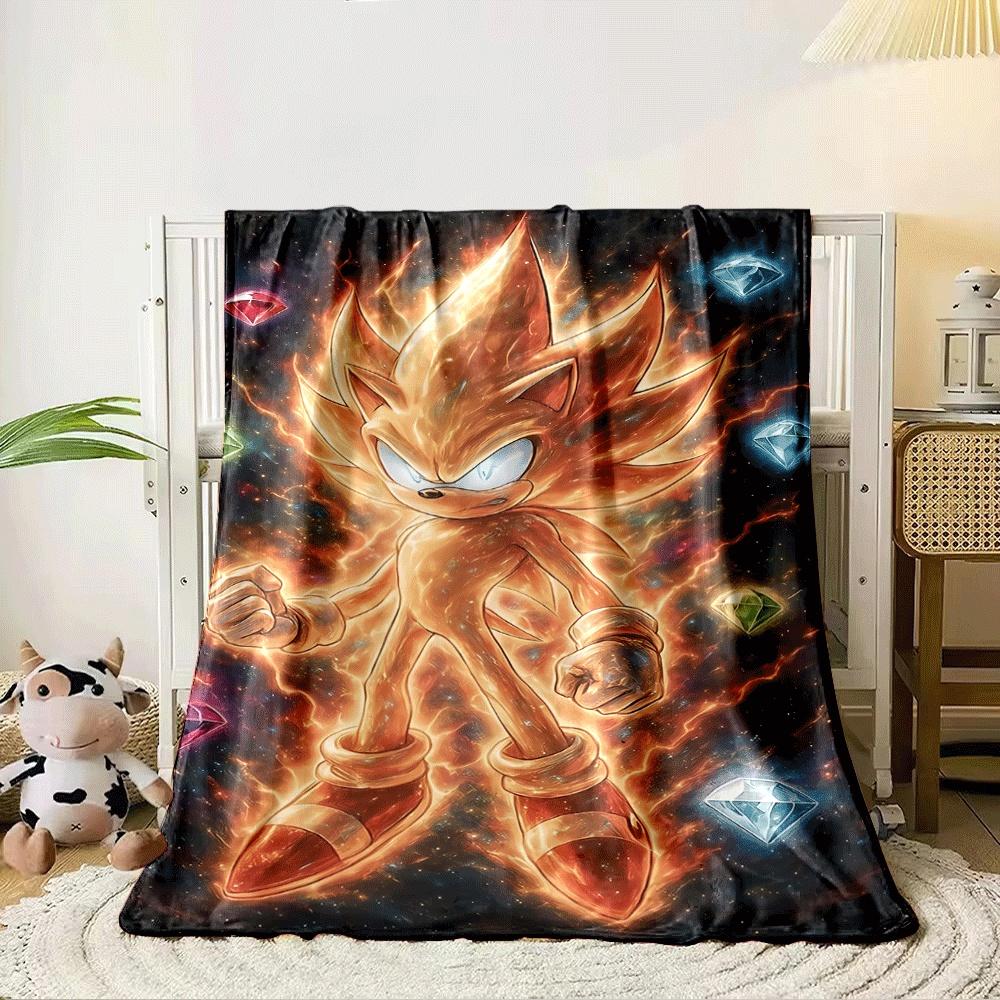 Fiery humanoid figure surrounded by glowing, multicolored gemstones. for all seasons blanket lunch break throw gift 80cm x 120cm