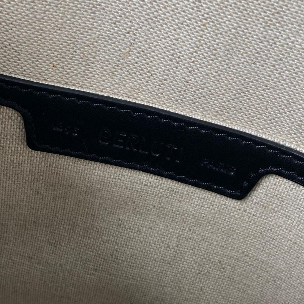 Used BerlutiClutch Bag Dark Brown Leather Mens