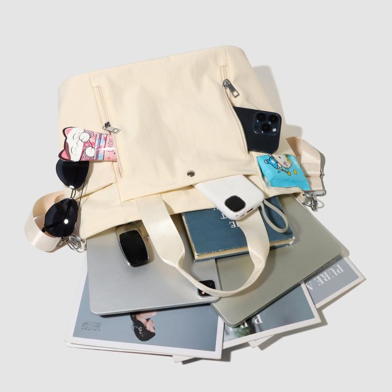 Women's Large Capacity Tote Bag Solid Color Shoulder Bag Water-Repellent Crossbody Bag