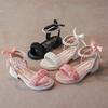 Mädchen Mode Römische Sandalen Sommer Kinder Perle Peeptoe Prinzessin Schuhe
