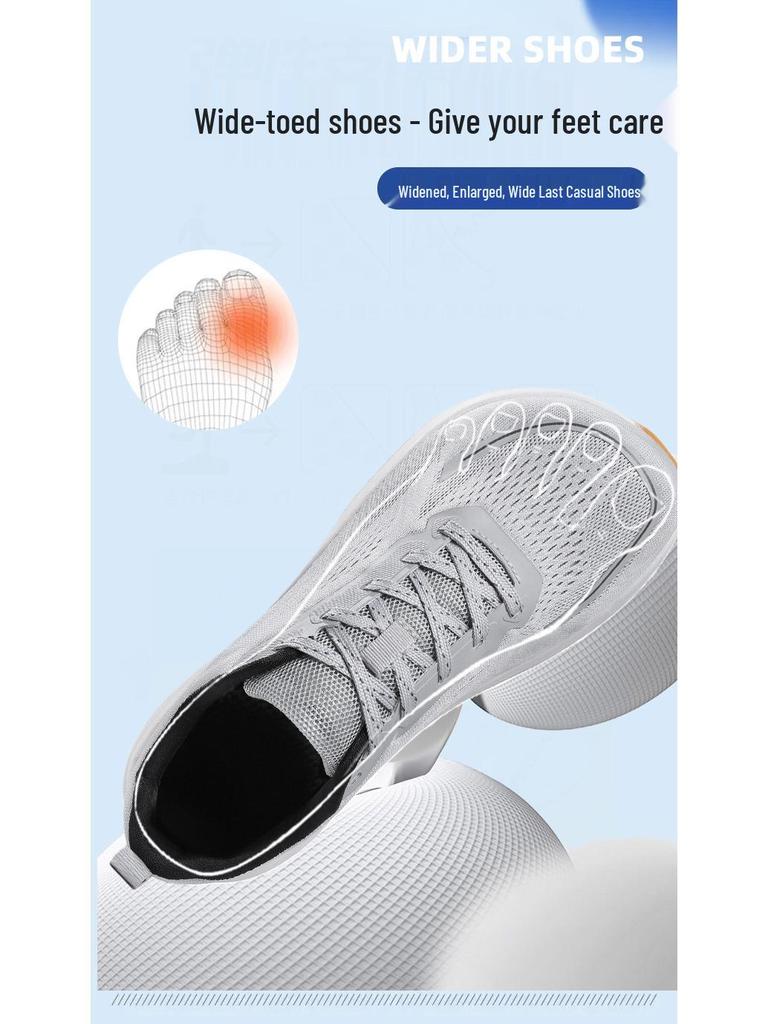 Men's Wide Fit Lightweight Mesh Running Shoes with Soft Sole & Shock Absorption for Spring/Autumn 2026