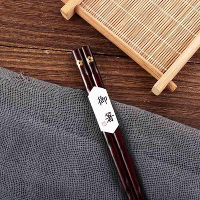 Japanese Chinese Plum Blossom Pattern Wooden Reusable Rustic Flatware Kitchen Utensils Tableware Chopsticks