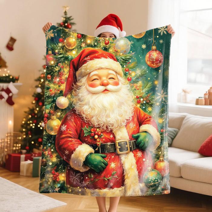 1pc Pink Chirstmas Blanket Snowflake Print Smooth Flannel Blanket for Home Living Room Bedroom Decor New  Christmas Gift