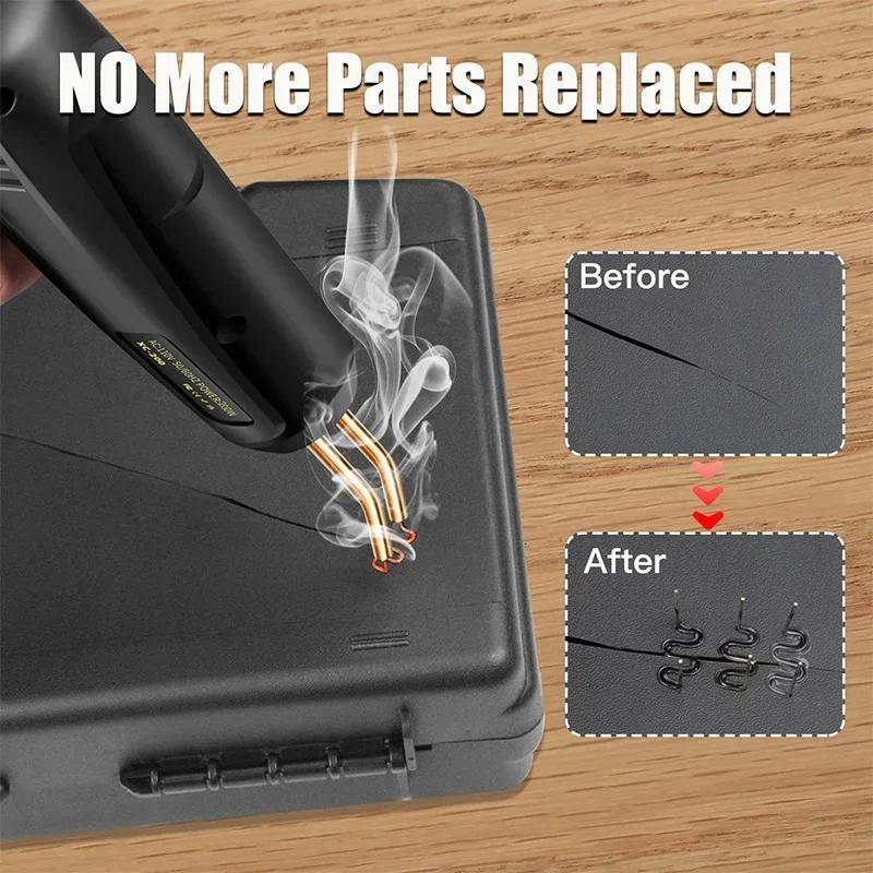 200W 2 in 1 Upgraded Welder Machine Plastic Welding Kit Hot Stapler Soldering Gun 6/4 Types Staples Car Bumper Repair Tool