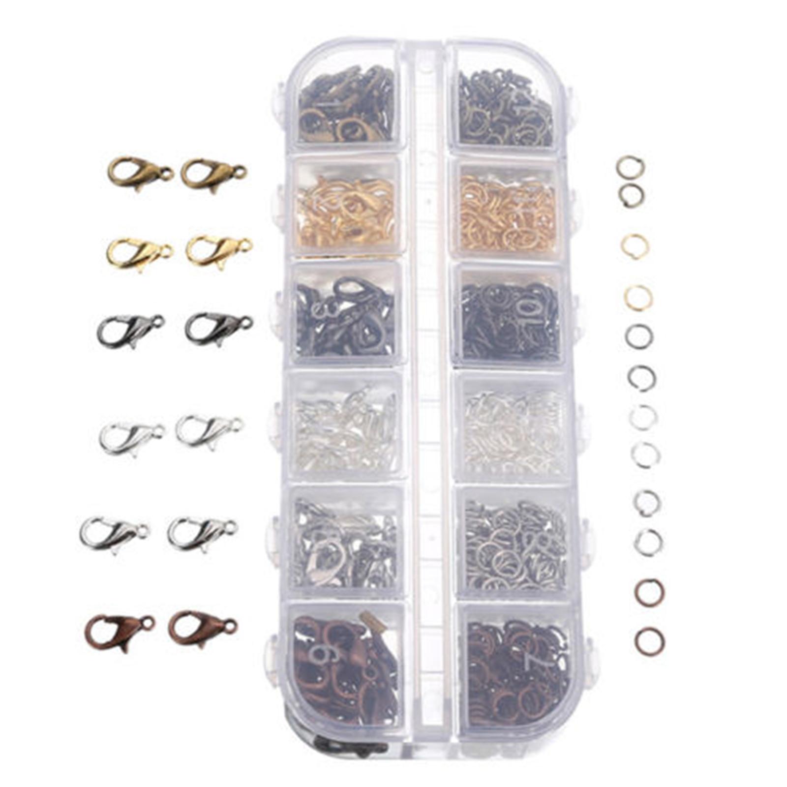 

840 шт. 6 цветов Бижутерия Застежка для ожерелья Сплав Застежка-лобстер Замкнутое кольцо Инструменты для ручной работы