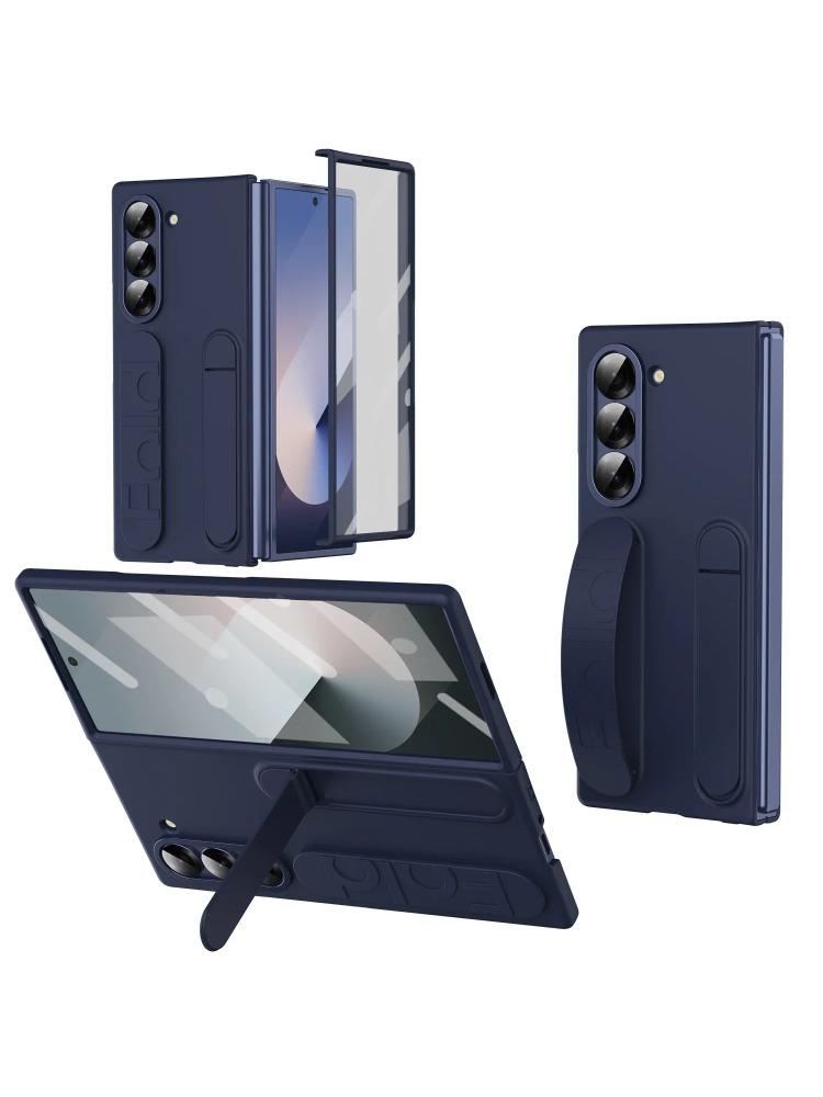 Originale Kratzfeste Handyhülle für Samsung Galaxy Z Fold 7 6 5 4 3 5G Ständer Gehärtetes Glasfolie Silikon Griff Schutzhülle