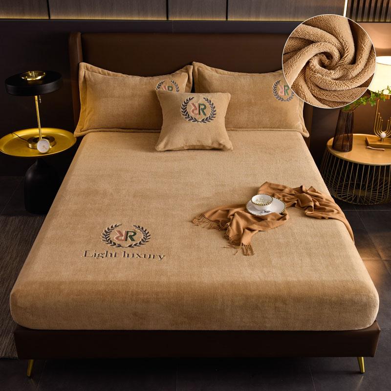 Cheaper Thicken Velvet Bed Cover Elastic Bed Sheets Set Mattress Cover Soft Queen King Solid Color 90/150/x200 For Home Decor