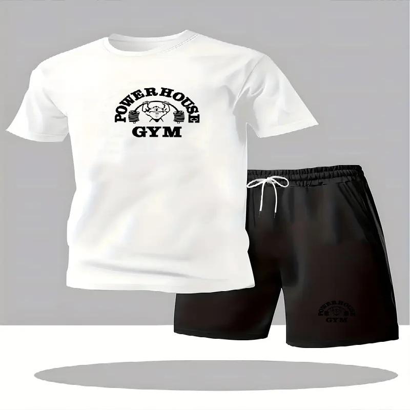 Men's set 2026 summer men's clothing casual T-shirt+shorts two-piece set men's short sleeved breathable sports set two-piece set