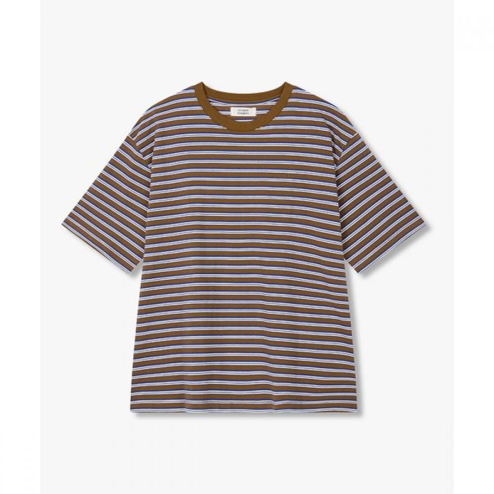 STudio Tomboy Round Neck MulTi STripe T shirT 9176222985 Camel/OS
