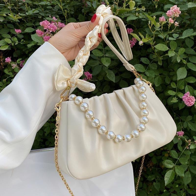 Sense pearl pleated cloud underarm bag niche bag women's fashion trend new summer versatile shoulder messenger bag