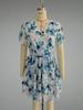 Elegant Floral Ruffled V-Neck Summer Dress - Women's Retro Holiday Style