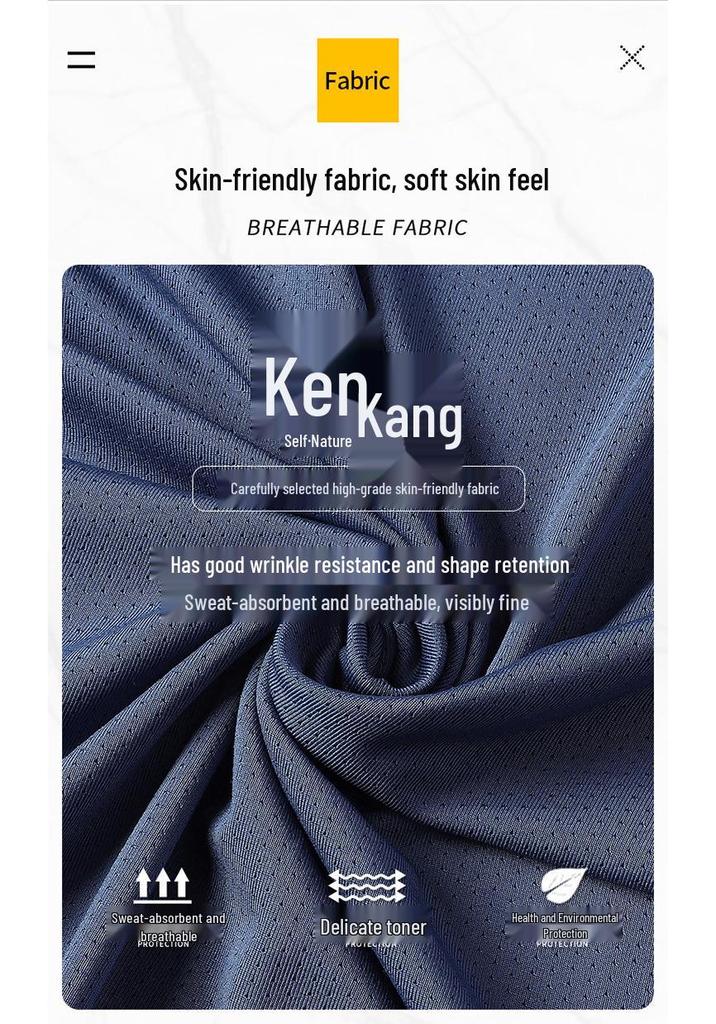 Men's Plus Size Ice Silk V-Neck Short Sleeve Mesh Sports T-Shirt