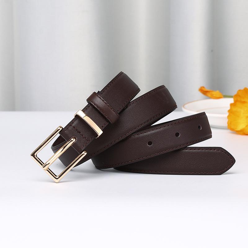 Light Luxury Simple Trend Fashion Versatile Leather Pin Buckle First Layer Cowhide High-End Women'S Belt Casual Pants Belt