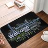 Welcome Letter Door Mat Flannel Bedroom Entrance Doormat Home Decoration Kitchen Balcony Floor Mats Bathroom Non-slip Carpet