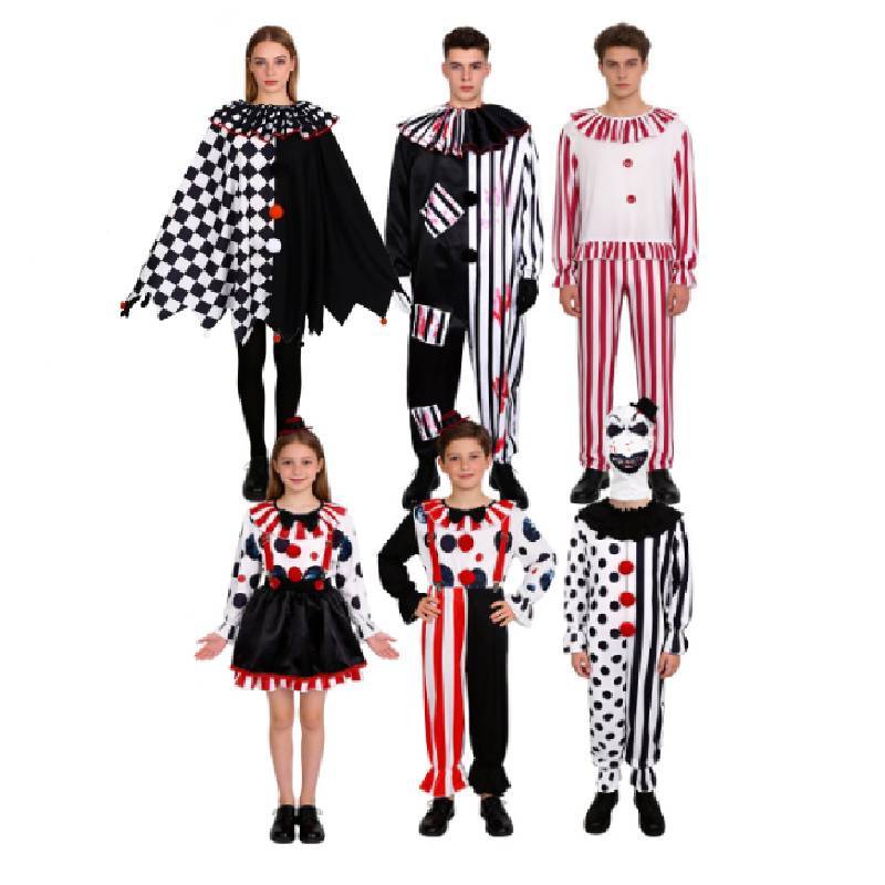 Terrifier Halloween Clown Costume Cosplay Suit For Stage Performance With Polyester Material For Kids And Adults