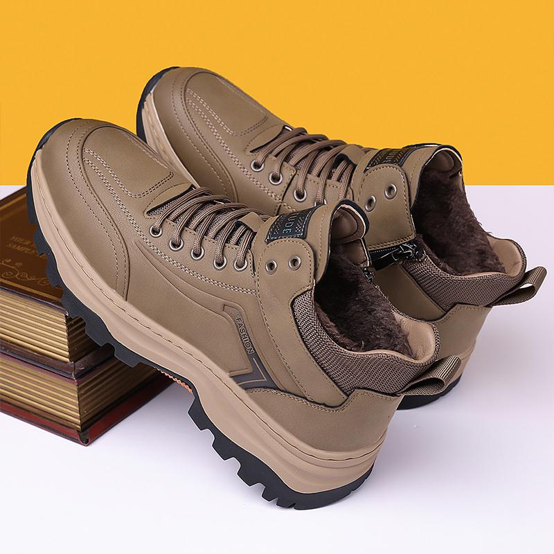 

Men s Winter Boots Warm Waterproof N-Slip Plush Sneakers Shoes - Winter Slippers Male Tenis Boots 39