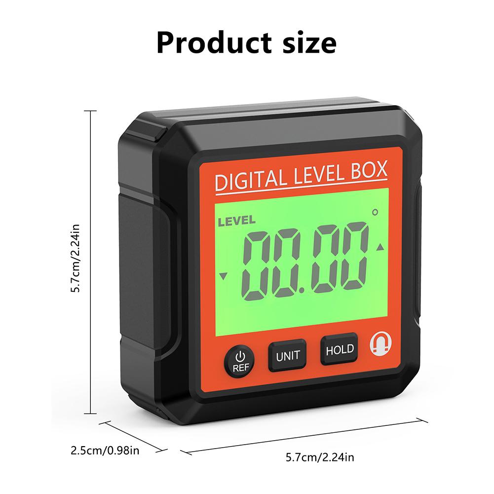 Magnetic Digital Inclinometer Protractor with Dual Measurement Modes for Angle and Slope Conversion in Carpentry and Engineering