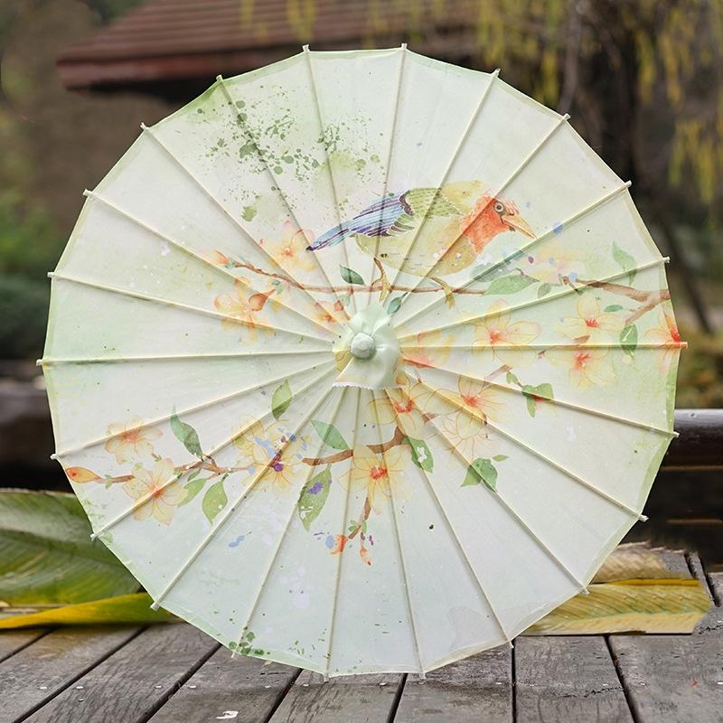 Parapluie En Papier Huilé Perform Prop Avec Ruban Vintage Parasol Dance