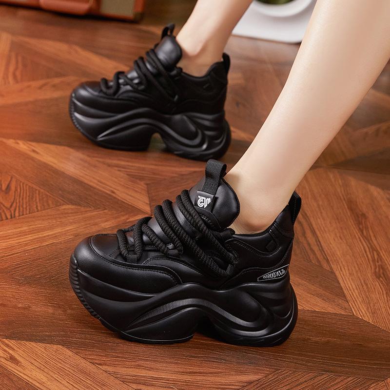 Platform Dad Shoes Women's 2025 New Spring Height Increase Women's Shoes Muffin Shoes Fashion Versatile Casual Sports Shoes